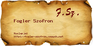 Fogler Szofron névjegykártya